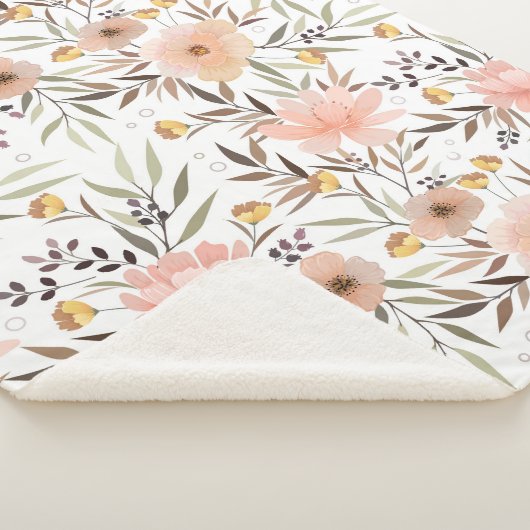 Pastell Pink Peach Olive Brown | Blumenkohl - Blät Sherpadecke (3/4)