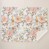 Pastell Pink Peach Olive Brown | Blumenkohl - Blät Sherpadecke (Vorderseite (Horizontal))