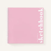 Pastell Pink Typografy Modern Custom Sketchbook Notizblock (Vorderseite)