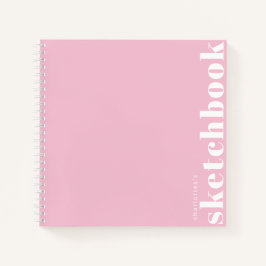Pastell Pink Typografy Modern Custom Sketchbook Notizblock