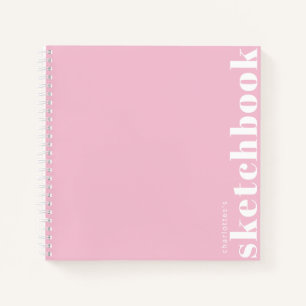 Pastell Pink Typografy Modern Custom Sketchbook Notizblock