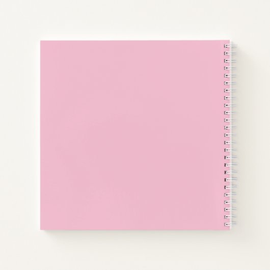Pastell Pink Typografy Modern Custom Sketchbook Notizblock (Rückseite)