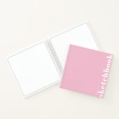 Pastell Pink Typografy Modern Custom Sketchbook Notizblock (Innenseite)