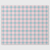 Pastell Pink und Aqua Blue Kariert Geschenkpapier (Flach)