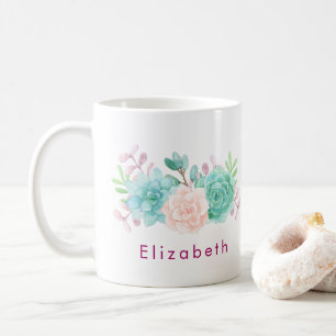 Pastell Pink und grüne BlumenBouquet Kaffeetasse