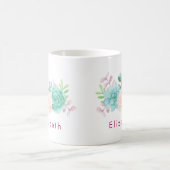 Pastell Pink und grüne BlumenBouquet Kaffeetasse (Mittel)
