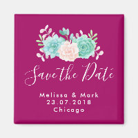 Pastell Pink und grüne BlumenBouquet Save the Date