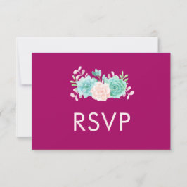 Pastell Pink und grüne Blumenbouquet UAWG RSVP Karte