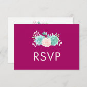 Pastell Pink und grüne Blumenbouquet UAWG RSVP Karte (Vorne/Hinten)