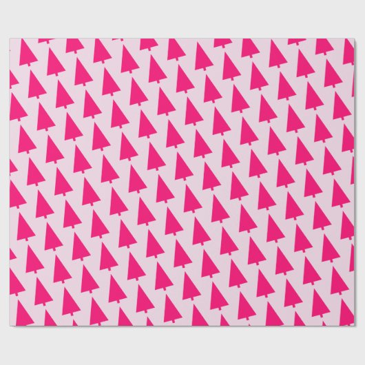 Pastell Pink Weihnachtsbaum Geschenkpapier (Flach)