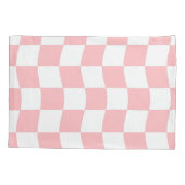 Pastell Pink White Checkerboard Name Typografie Kissenbezug (Rückseite-Links)