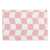 Pastell Pink White Checkerboard Name Typografie Kissenbezug (Rückseite-Rechts)