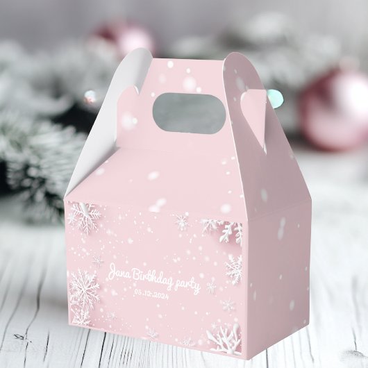 Pastell Pink Winter Wonderland Schneeflocke Geschenkschachtel