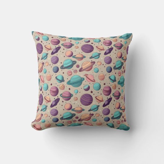 Pastell Planeten Kissen (Vorderseite)