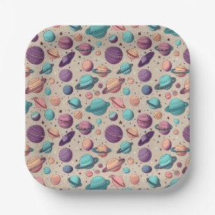 Pastell Planeten Pappteller