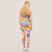Pastell Plastische Flüssigkeit Abstrakt Capri Leggings (Rückseite)