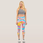Pastell Plastische Flüssigkeit Abstrakt Capri Leggings (Vorderseite)