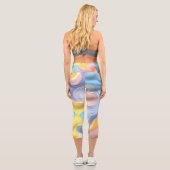 Pastell Plastische Flüssigkeit Abstrakt Capri Leggings (Rückseite)