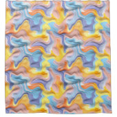 Pastell Plastische Flüssigkeit Abstrakt Duschvorhang (Vorderseite)