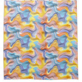 Pastell Plastische Flüssigkeit Abstrakt Duschvorhang