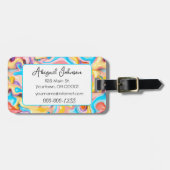 Pastell Plastische Flüssigkeit Abstrakt Gepäckanhänger (Vorderseite horizontal)