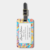 Pastell Plastische Flüssigkeit Abstrakt Gepäckanhänger (Vorderseite vertikal)