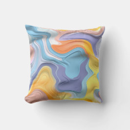 Pastell Plastische Flüssigkeit Abstrakt Kissen