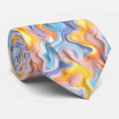 Pastell Plastische Flüssigkeit Abstrakt Krawatte (Gerollt)