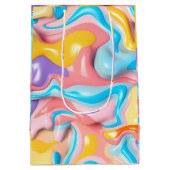 Pastell Plastische Flüssigkeit Abstrakt Mittlere Geschenktüte (Rückseite)