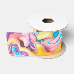 Pastell Plastische Flüssigkeit Abstrakt Satinband