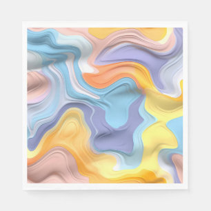 Pastell Plastische Flüssigkeit Abstrakt Serviette