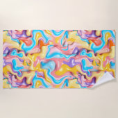 Pastell Plastische Flüssigkeit Abstrakt Strandtuch (Vorderseite)