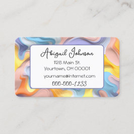 Pastell Plastische Flüssigkeit Abstrakt Visitenkarte