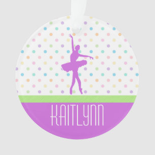 Pastell Polka-Punktierter Tutu-Tänzer mit lila Ornament