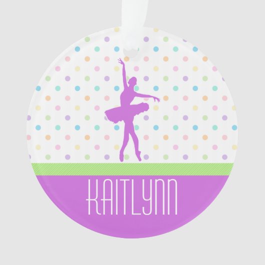 Pastell Polka-Punktierter Tutu-Tänzer mit lila Ornament (Vorderseite)