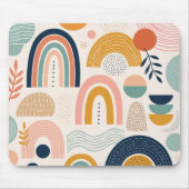 Pastell-Prisma-Bogen Abstractes Oberflächenmuster Mousepad (Vorne)