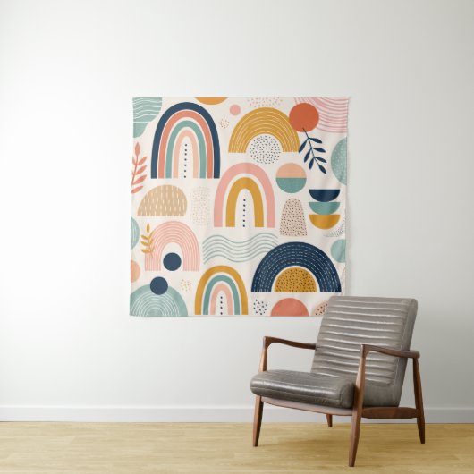 Pastell-Prisma-Bogen Abstractes Oberflächenmuster Wandteppich (Beispiel)