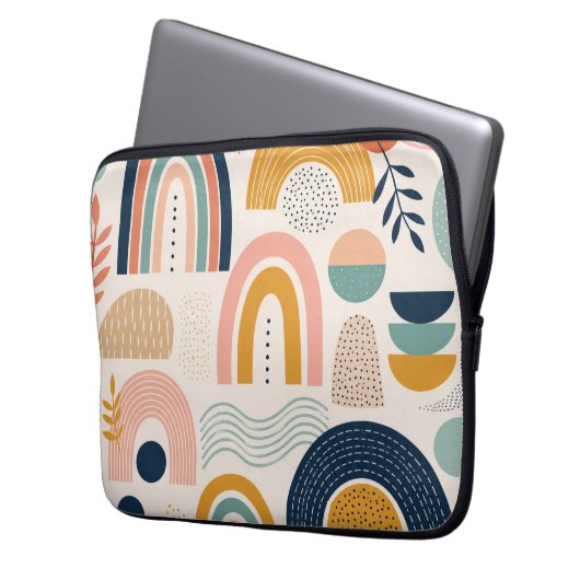 Pastell-Prisma-Bogen-Abstraktes-Oberflächenmuster Laptopschutzhülle (Vorderseite Links)