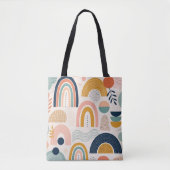 Pastell-Prisma-Bogen-Abstraktes-Oberflächenmuster- Tasche (Vorderseite)