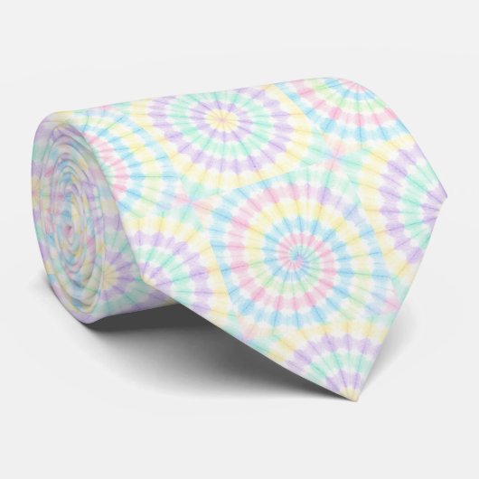 Pastell-Psychedelisches-Tie-Dye-Muster Krawatte (Gerollt)