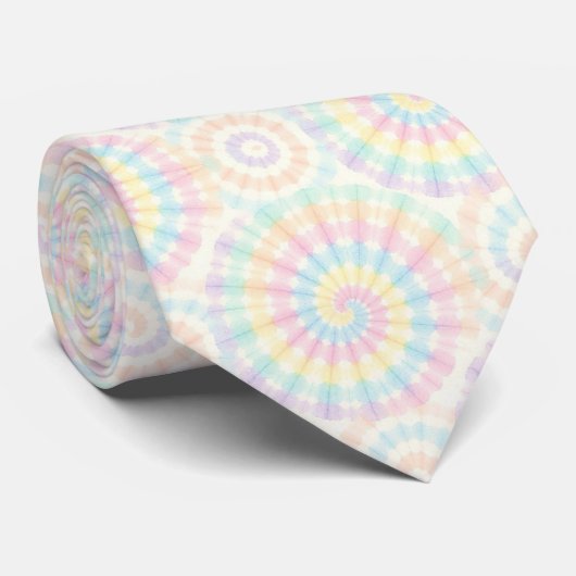 Pastell-Psychedelisches-Tie-Dye-Muster Krawatte (Gerollt)