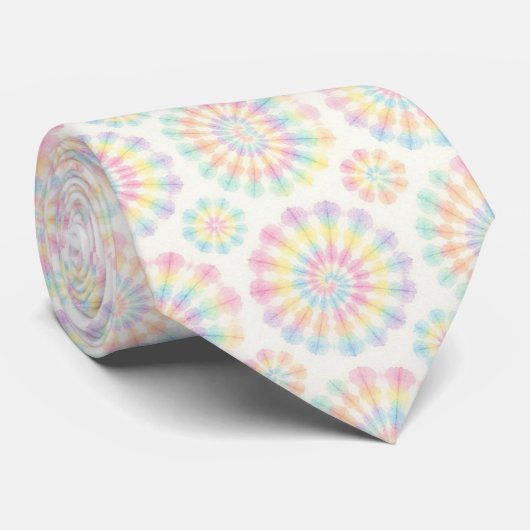 Pastell-Psychedelisches-Tie-Dye-Muster Krawatte (Gerollt)