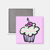 Pastell-Pünktchen-Cupcake Magnet (Vorderseite/Rückseite)