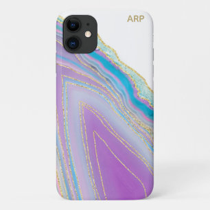 *~* Pastell Rainbow Agate - Gold Glitzer Veins Case-Mate iPhone Hülle