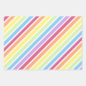 Pastell Rainbow Diagonal Stripes Lines Geschenkpapier Set (Vorderseite 2)