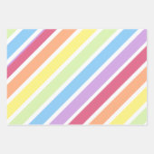Pastell Rainbow Diagonal Stripes Lines Geschenkpapier Set (Vorderseite)