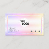 Pastell Rainbow farbenfroh mit Diamanten und Logo Visitenkarte (Vorderseite)