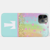 Pastell Rainbow Gold Glitzer Farbblock Case-Mate iPhone Hülle (Rückseite (Horizontal))