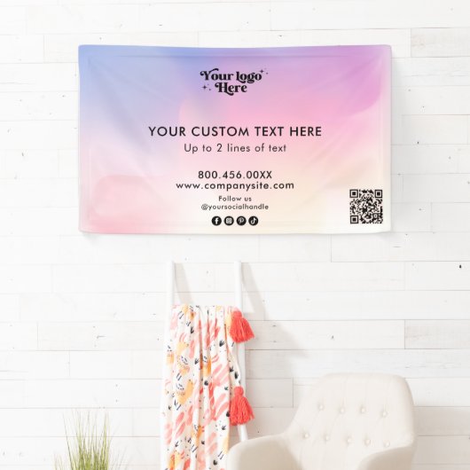 Pastell Rainbow Gradient Logo Event Display Vinyl Banner (Insitu)