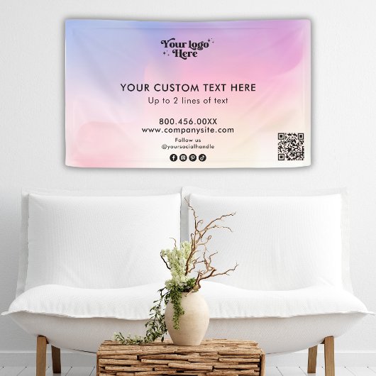 Pastell Rainbow Gradient Logo Event Display Vinyl Banner